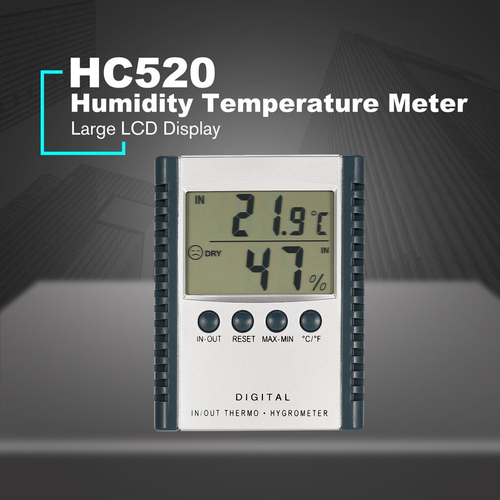 Mini Digital Humidity Temperature Meter LCD Display Hygrometer Thermometer Sensor Indoor Outdoor Calender Clock -50-70C