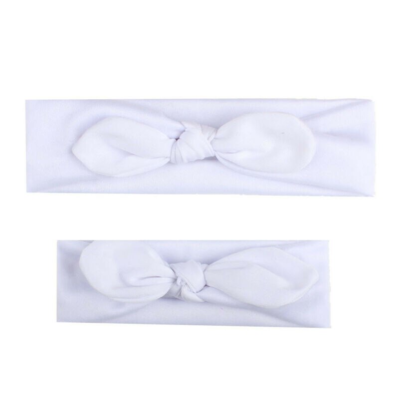 2PCS Mama & Baby Headband Headwear Toddler Girls Mommy and Me Elastic Bow Knotted Turban Hair Band Princess Bow hair accessories