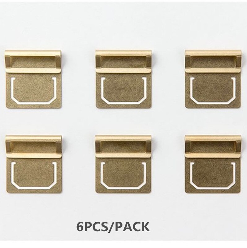 6 Pcs Brass Vintage Stationery Bookmark Index Clip Label Folder Handbook Book Metal Bookmark Holder Office School Students: 1 pack (6pcs)