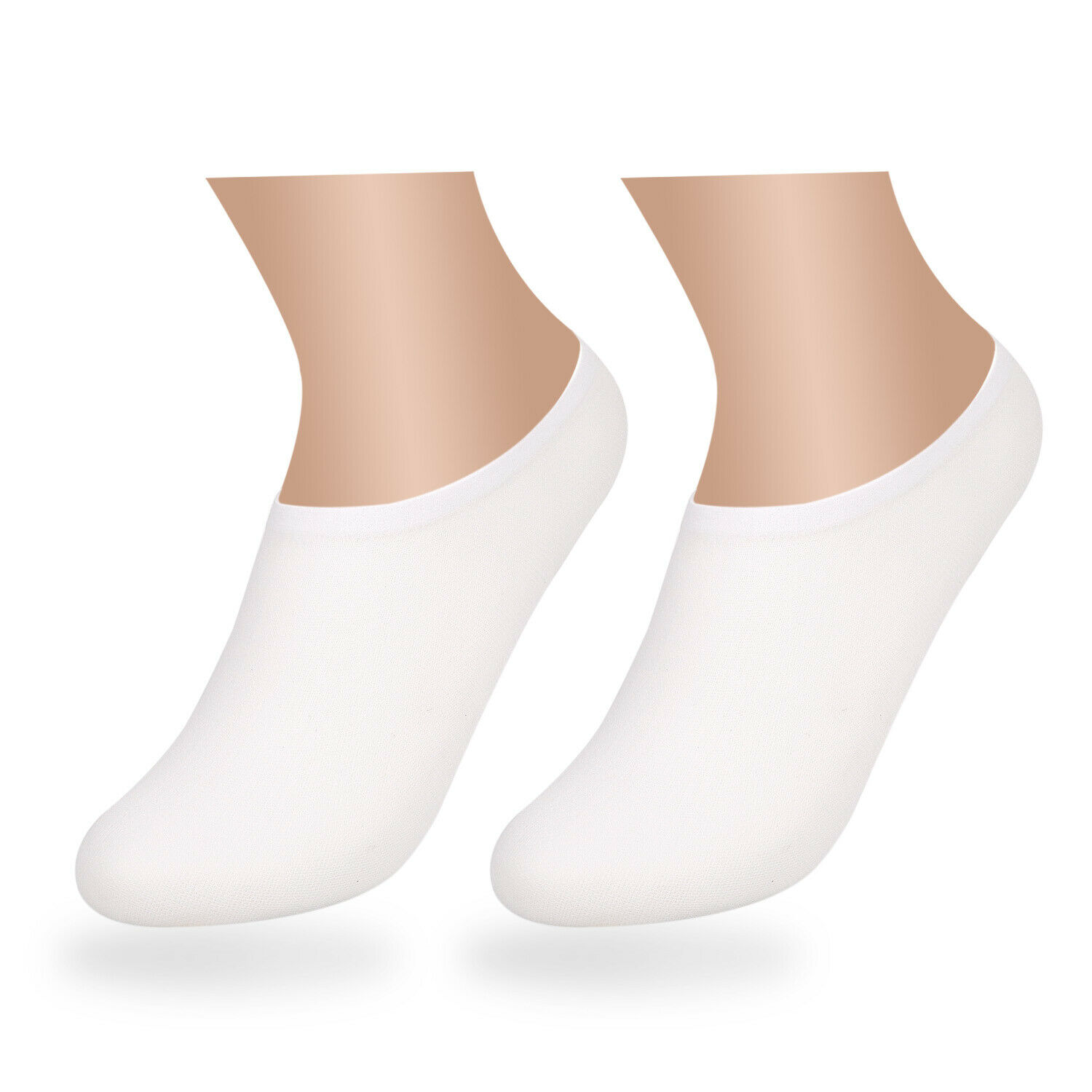 10 par sommer damer kvinder usynlige footsies sko liner træner ballerina båd sokker kvinde dame tynde strømpe hjemmesko: Hvid