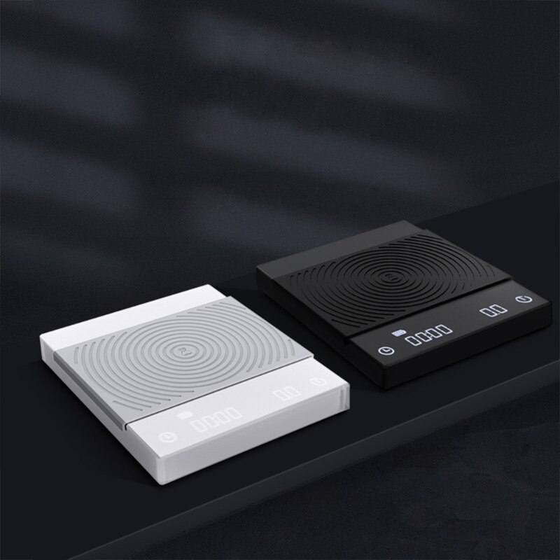Black And White Mirror Scale Coffee Scale Smart Digital Scale Pour Coffee Electronic Drip Coffee Scale With USB Scale
