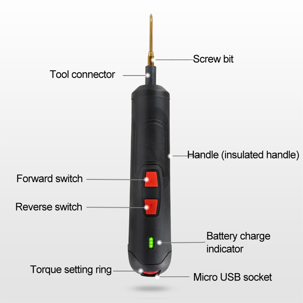 Portable Electric Screwdriver Six Gear Adjustable Torque Rechargeable Electric Screw Driver Set