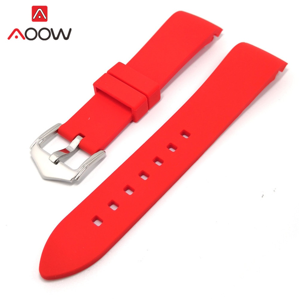 18Mm 20Mm 22Mm 24Mm Zachte Siliconen Band Universele Elleboog Arc Rubber Band Sport Waterdicht Vervanging Armband horloge Accessoires