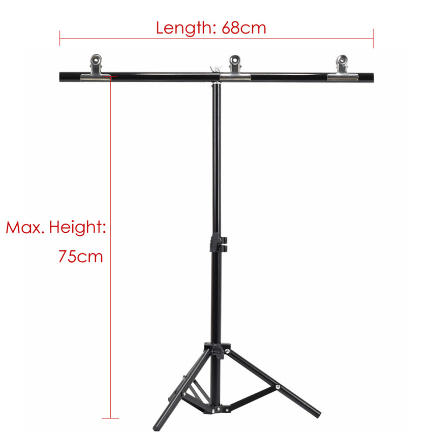 Photography PVC Backdrop Background Support Stand System Metal Backgrounds for Photo Studio 68cm Backdrop & 3pcs Clamp