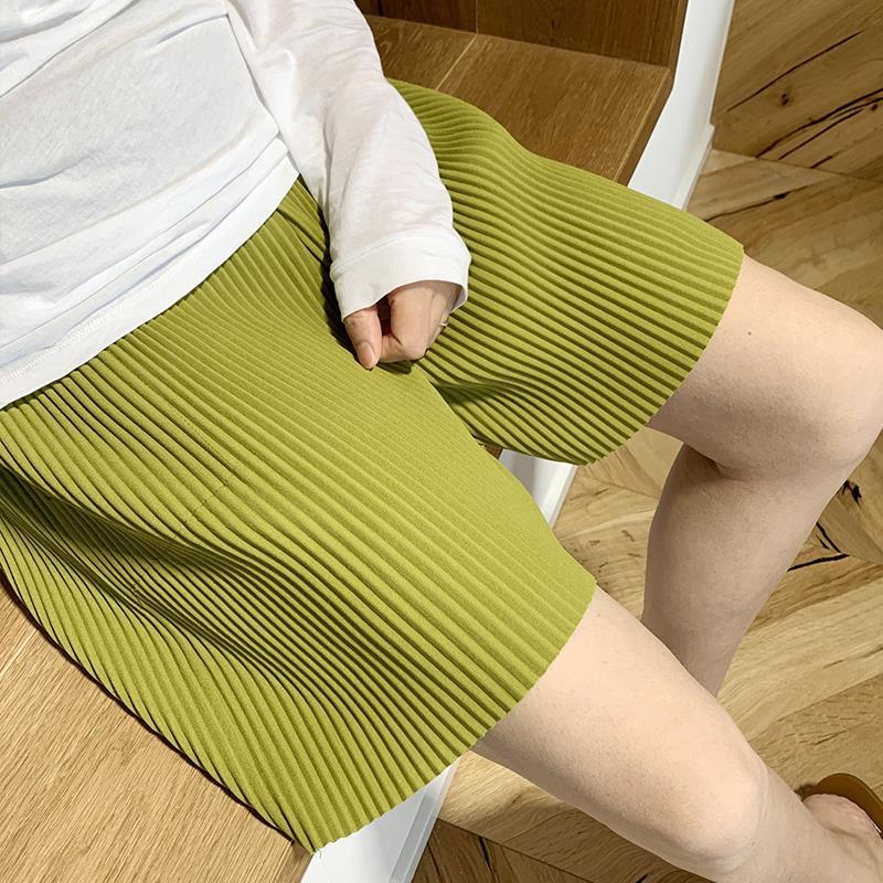 Gravida kvinnor sommar stor storlek xl veckade shorts gravid chiffong vida ben lösa korta byxor för graviditet mini capris: Armégrön / S