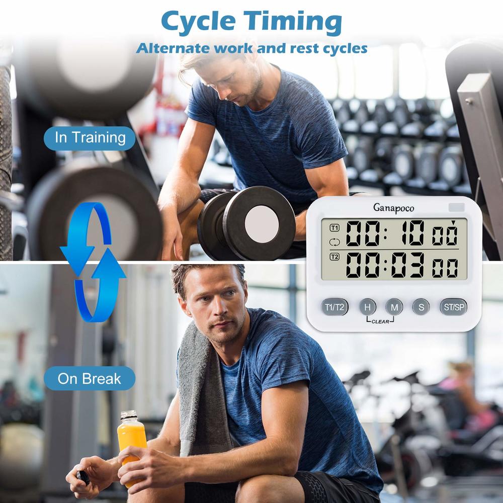 Dual Digital Timer For Kitchen Cooking Shower Study Stopwatch Led Counter Alarm Clock Manual Electronic Countdown Timer