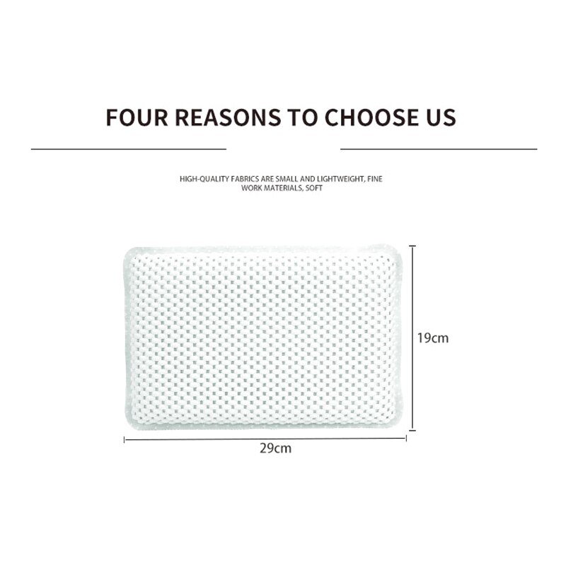 Spa skridsikker badepude polstret badekar spa pude badekar nakkestøtte pude med sugekopper til nakke tilbage badeværelsesforsyning