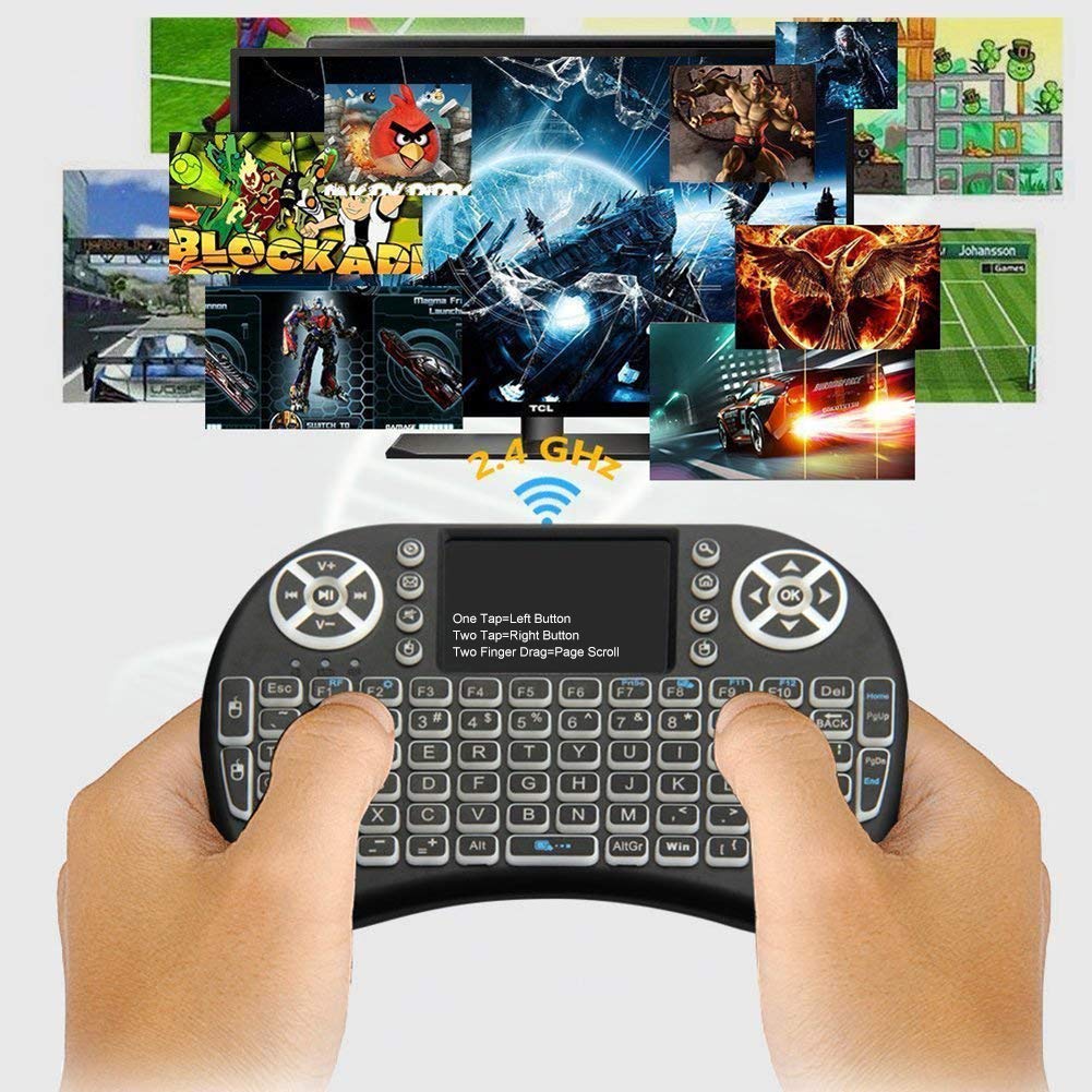 2.4G Mouse Backlit i8 Mini Wireless Keyboard English Russian French Spanish Remote Touchpad Handheld for Android TV Box PC