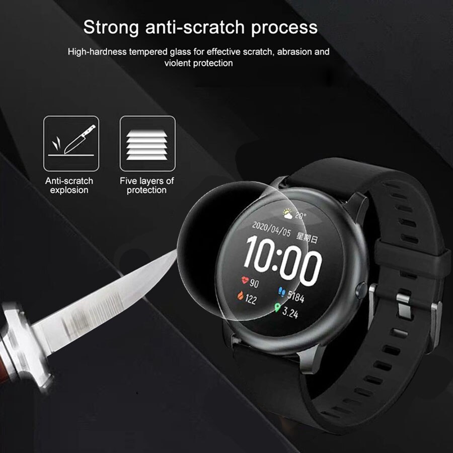Anti repor hd härdat glas för xiaomi haylou solar  ls05 klocka skyddsfilm smartwatch skärm explosionssäkert skydd