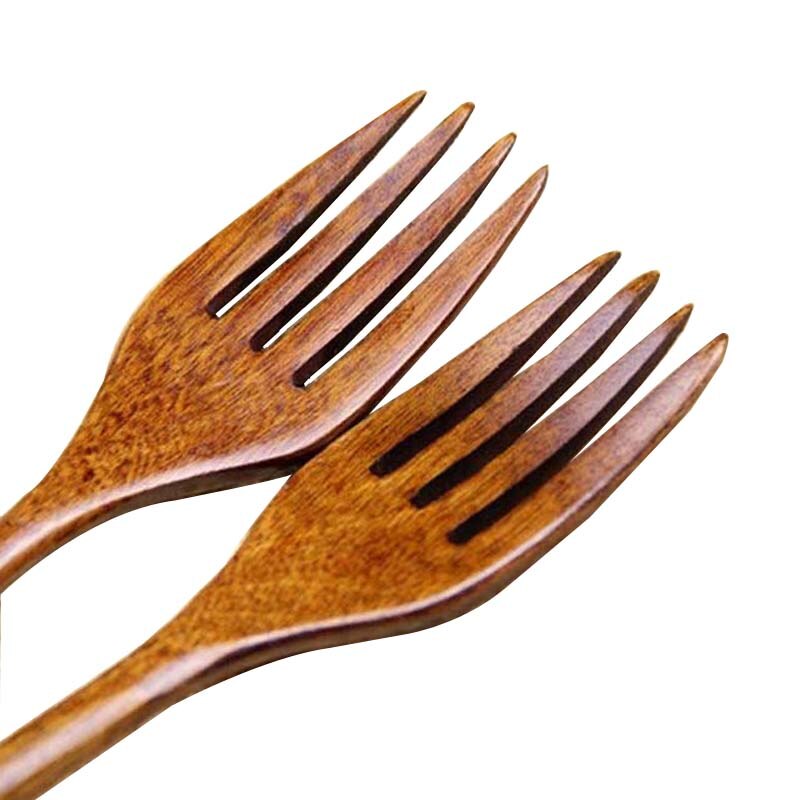 Balleenshiny 1pc fruktgaffel i japansk stil håndlaget buntebånd håndtak dessert spisegafler fire tenner bestikk servise