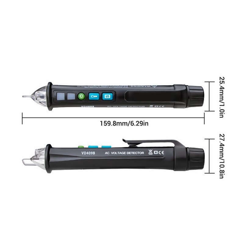 Bside Voltage tester multimeter EBTN LCD contactloze wisselspanning detector met instelbare gevoeligheid, led-zaklamp, dual range 6V ~ 1000V / 90V ~ 1000V ~ 1000V