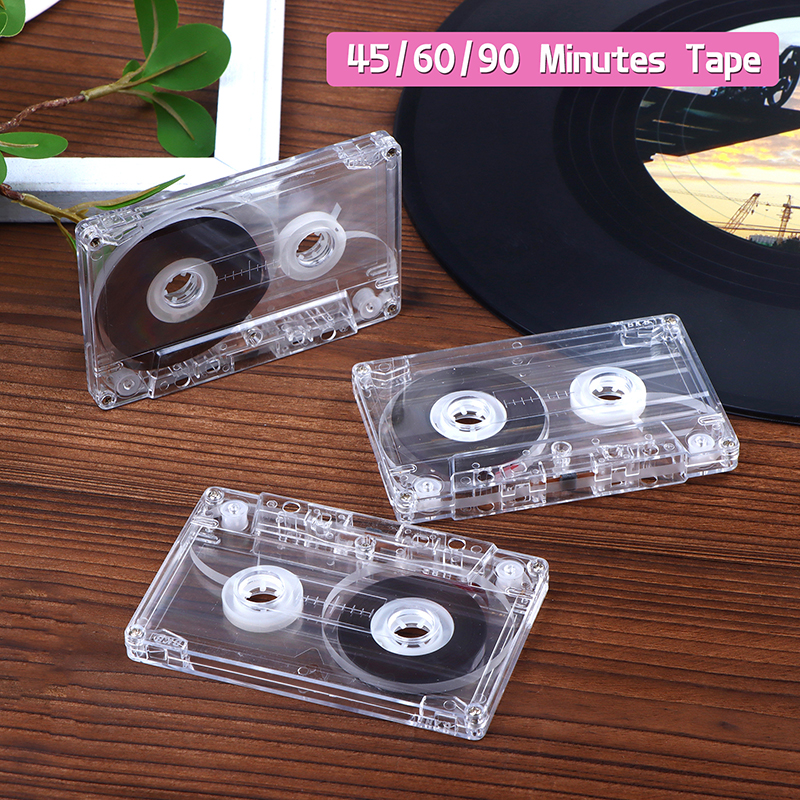 Reproductor de cinta en blanco de Color Cassette estándar con caja de almacenamiento transparente de cinta de Audio magnética de 45/60/90 minutos para grabación de música de voz