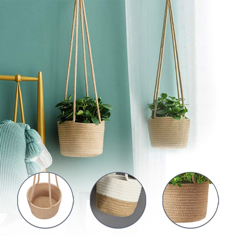 Handmade Macrame Plant Hanger Flower Pot For Wall Decor Courtyard Garden Hanging Planter Basket Wall Decorations