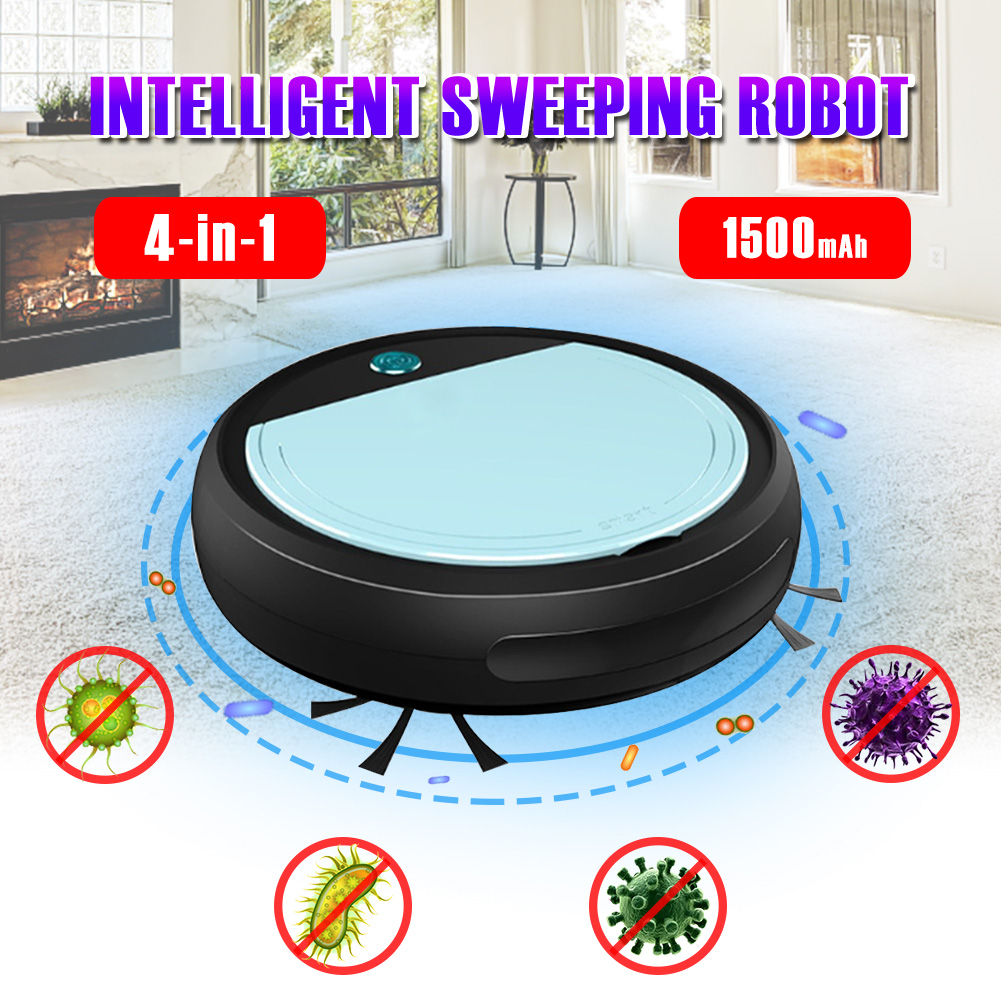 Completamente Automatico 4-in-1 accorto robot Aspirapolvere Ricarica USB Spazzare robot Mocio Asciutto e Bagnato UV disinfezione più pulito