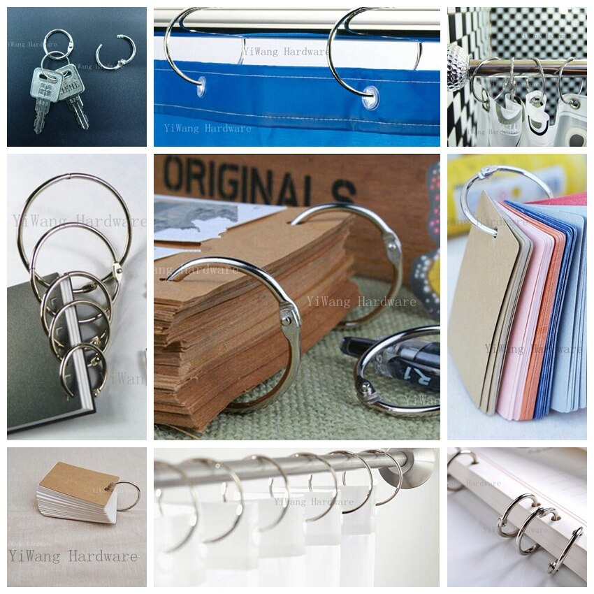 10pcs nickel plating Loose Leaf Book Binder Hinged Rings classroom collection ring