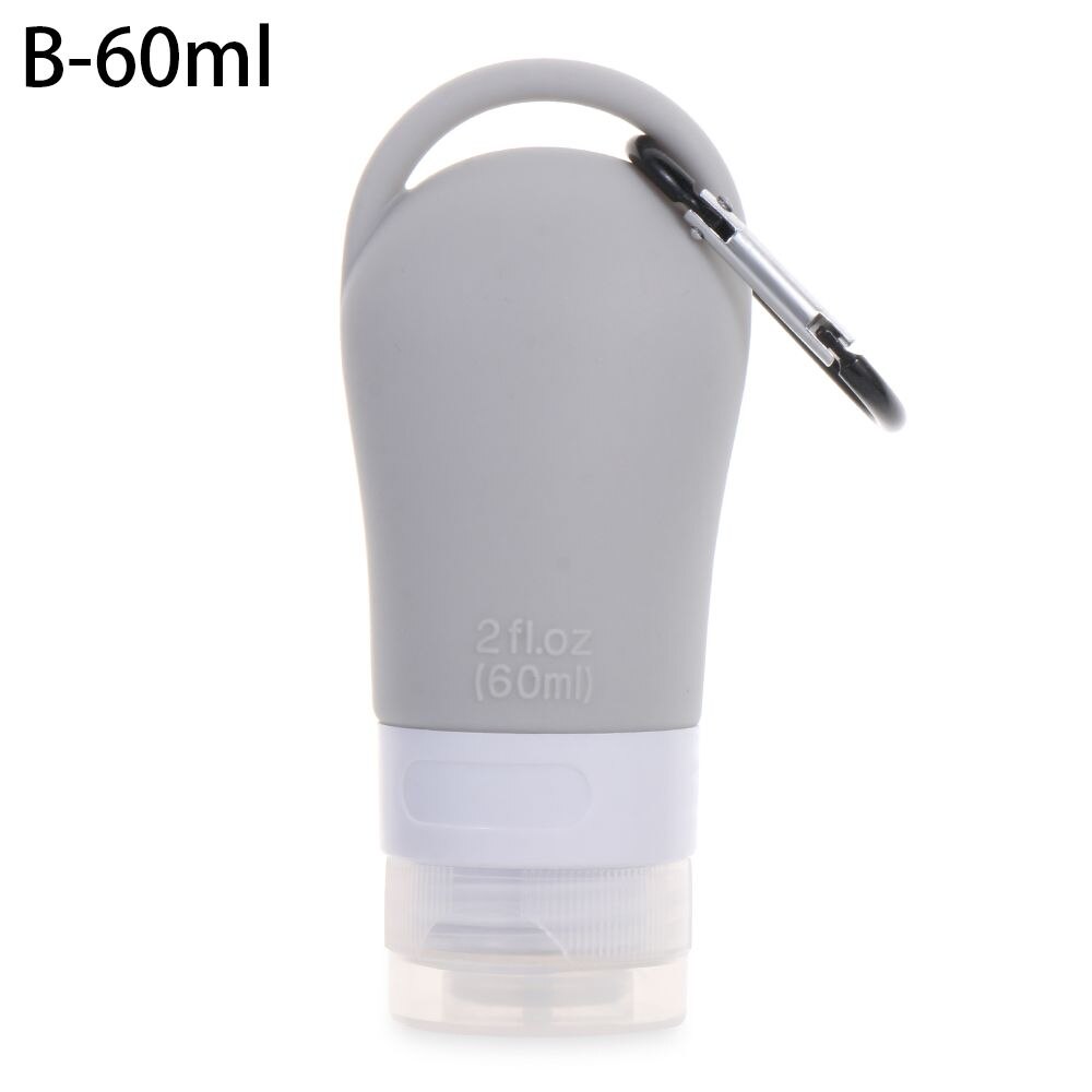 Shower Gel Shampoo Portable Hand Washing Hook Silicone Bottle Sub-bottling Tube Empty Bottles Squeeze Container: B-60ml