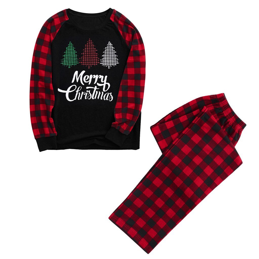 pyjama homme Men Christmas Pijamas Xmas Family Clothes Pajamas For Men Home Suit Winter Sleepwear Tops + Pants Christmas Pajamas: B / XL