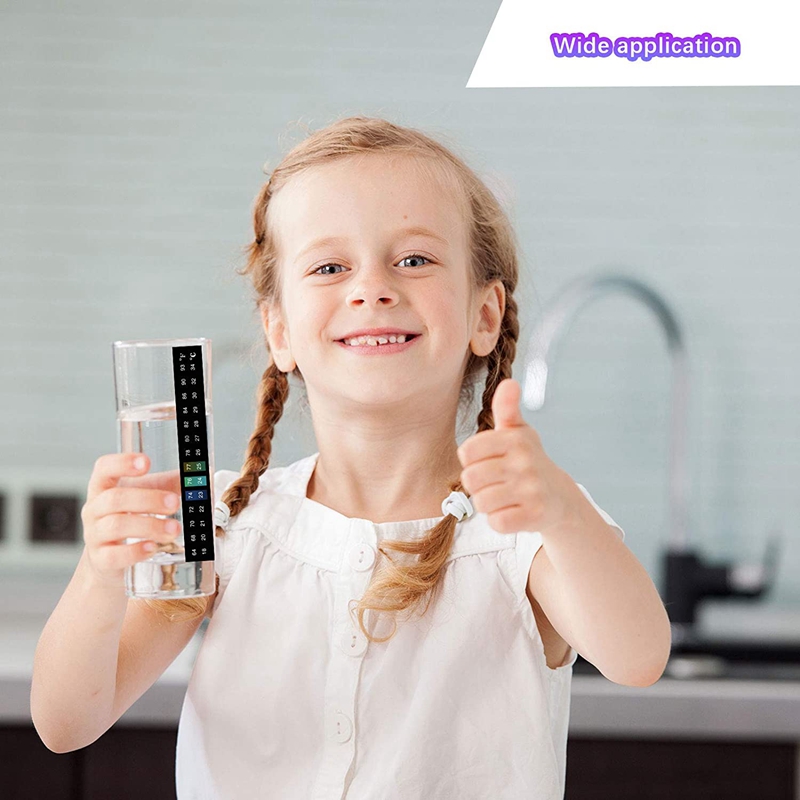 24Pcs Stick on Thermometer Strips Horizontal Thermometer Stickers Digital Temperature Display 18 - 34 Centigrade