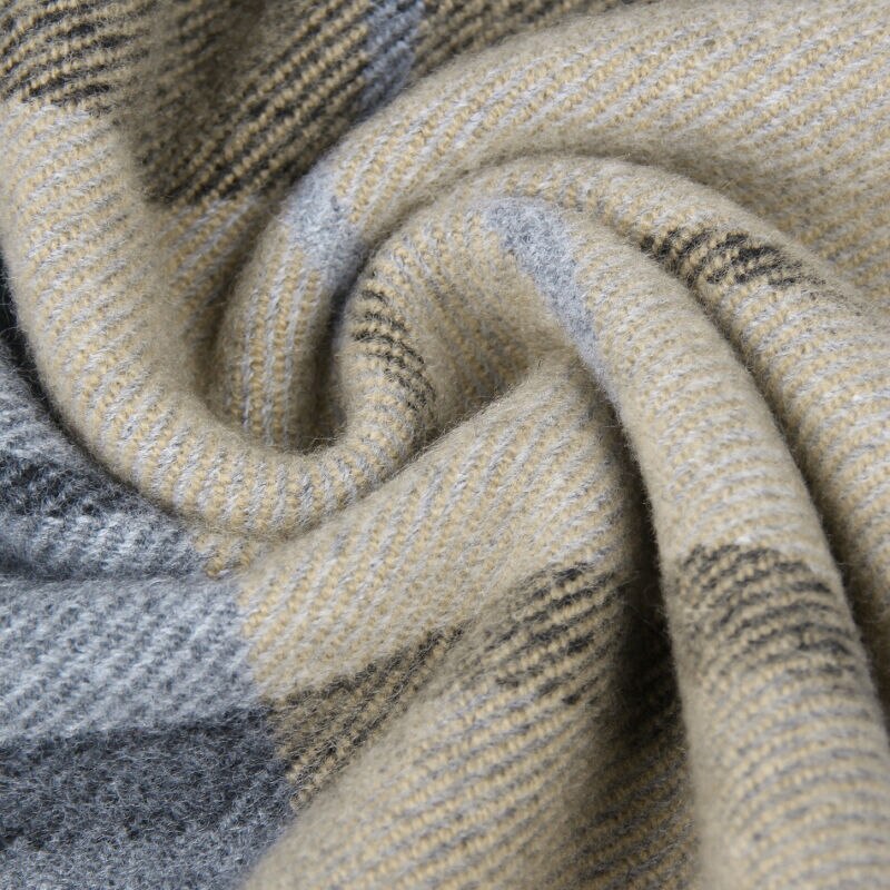 Mænd fint blødt termisk tørklæde rutet varm vinter sjal hals wrap lang tørklæde 190*30 cm