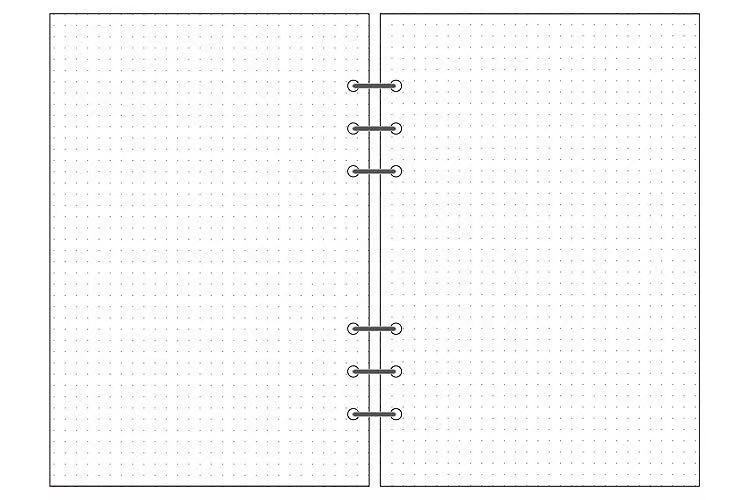 Korean Mini 3 Hole Binder Loose-leaf Notebooks and Journals Pocket Pvc Transparent to Do List Check Notepad School Stationery: 45 sheets dot