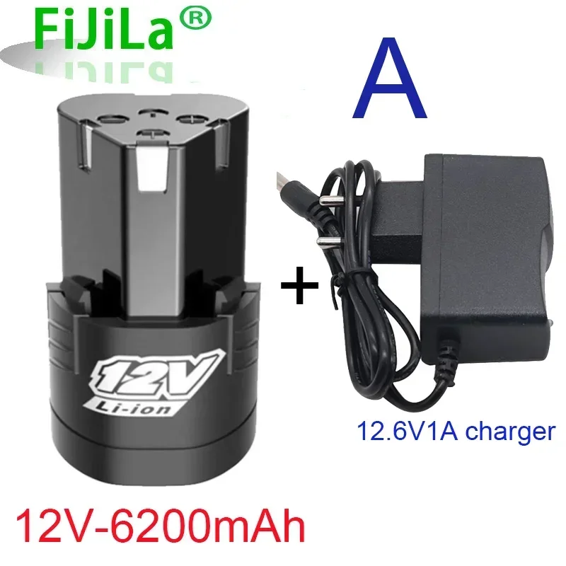 12V 6800mAh 18650 rechargeable lithium-ion battery power tool accessory, suitable for cordless screwdriver and drill: Red