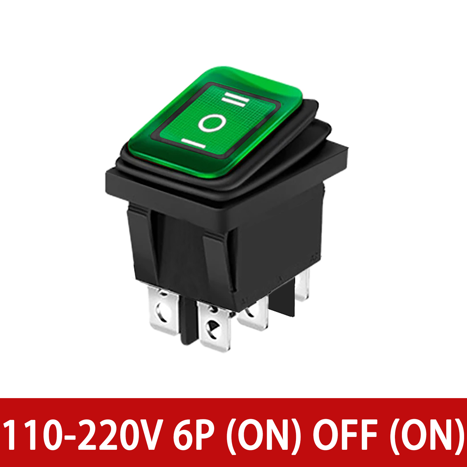 12V 24V / 110V 220V Waterdichte Tuimelschakelaar Rood/Groen Led Licht Verlicht 4 Pinnen 2 Positie/6 Pinnen 3 Stand Tuimelschakelaar: Bruin