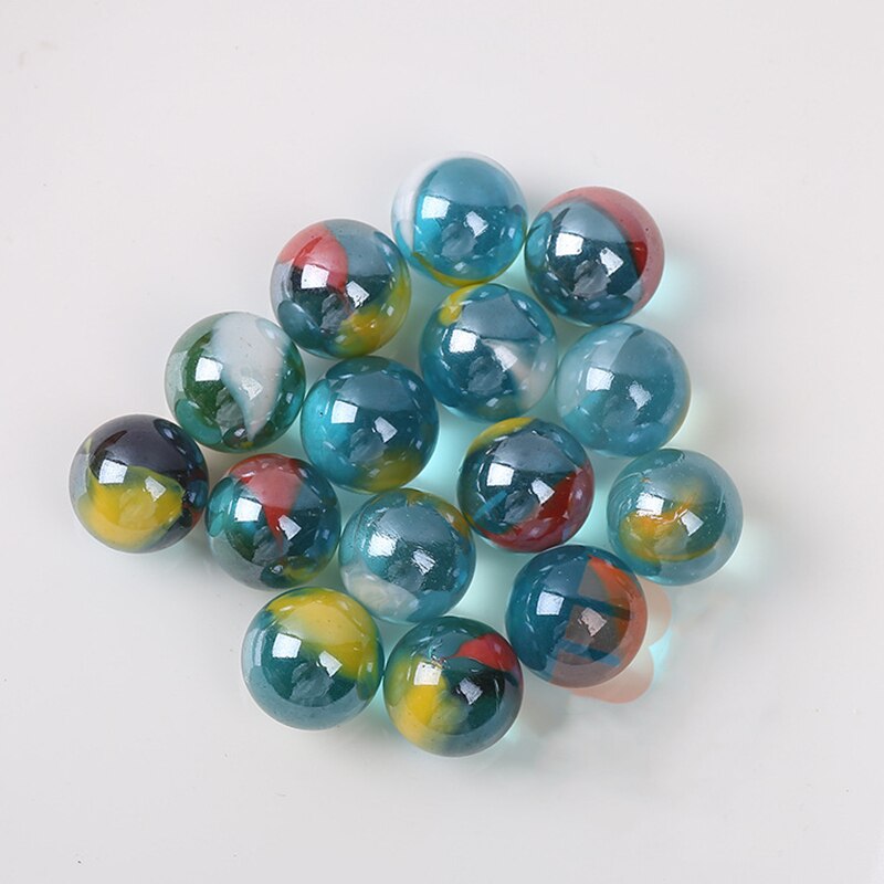 20PCS 16mm Glass Marbles Balls Clear Pinball Machine Charms Home Fish Tank Decoration Vase Aquarium Toys for Kids: Floral Blue