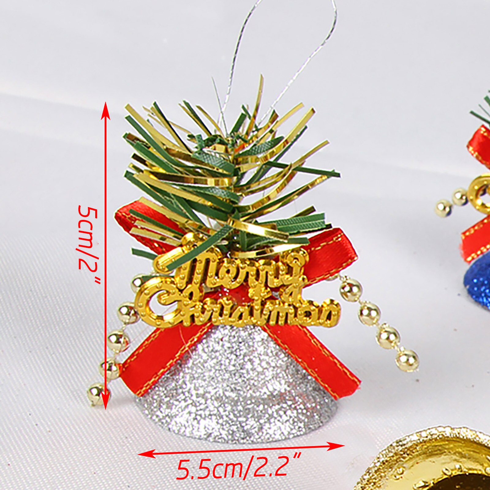 6 unidades/juego de cascabeles de plástico para quitar el polvo de Color, accesorios para árbol de Navidad, campanas de Navidad para niños, juguete para de Navidad, campana para el hogar