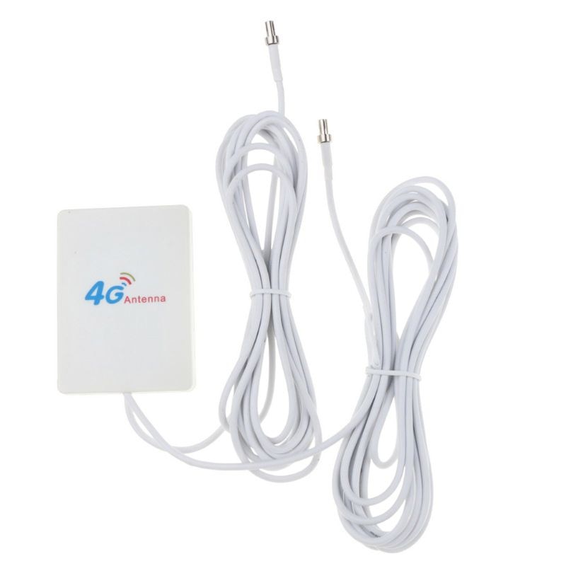 Antenne Patch 4G/3G/2G LTE 10 DBi Avec Câble RG174 De 3m Et Connecteur TS9 - Pour Amplificateur Signal Routeur, Modem USB