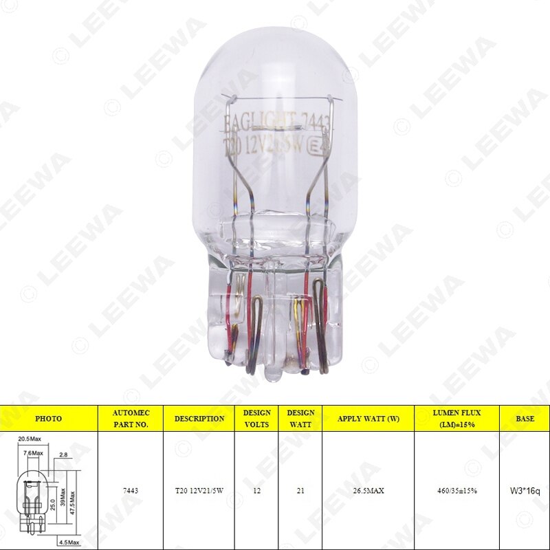 Simoni Racing T20/LB Kit 2 halogeenlampen Double Thread 12V/21-5W, wit licht Simoni Racing T20/LB Kit 2 halogeenlampen Double Thread 12V/21-5W, wit licht