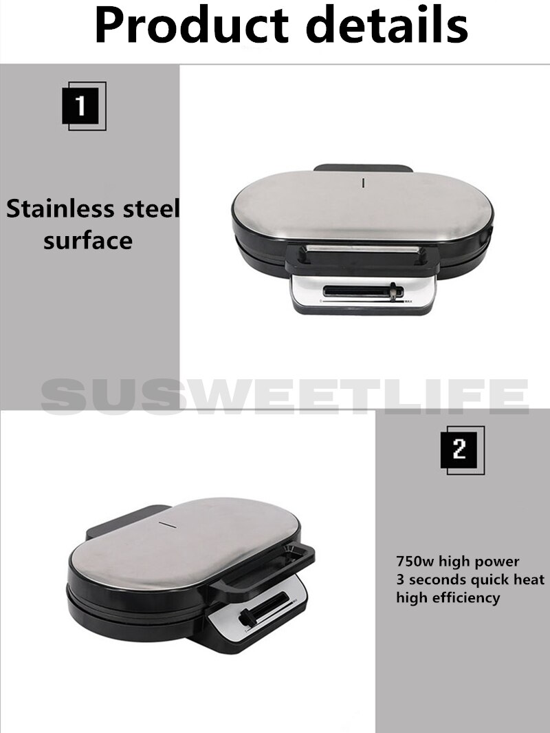 Double-head Mini Waffle Maker Multifunctional Home Cake Maker Breakfast Maker Toaster Electric Baking Pan