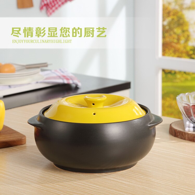 Mini Casserole pour bébé, résistant à la chaleur, brûlure à sec, complémentaire, style coréen, santé, ustensiles de cuisine, marmite à ragoût: yellow
