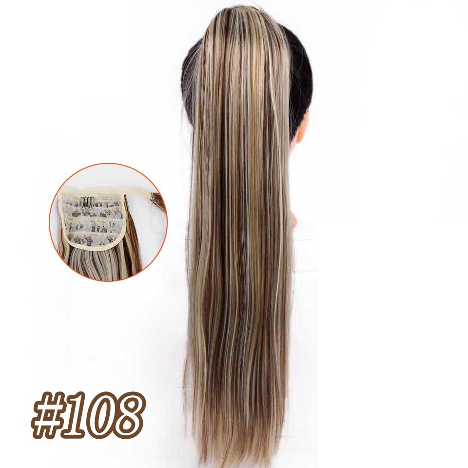 24 Inches Long wavy hair Clip In Hair Tail False Hair Ponytail Hairpiece With Hairpins Synthetic Hair Pony Tail Hair Extension: 0020-108 / 24inches