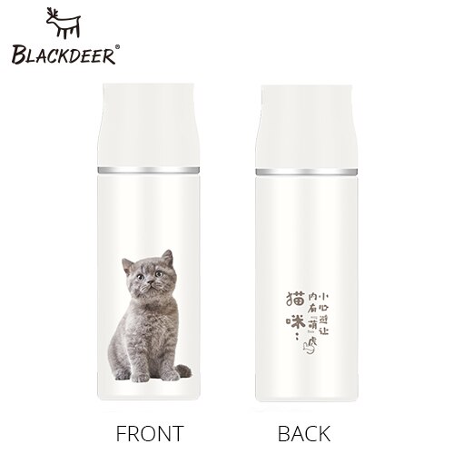 Blackdeer Buitensporten Fles Thermos Beker Met Handvat Dubbele Laag 316 Roestvrij Seel Pixel Dier 3D Thee Water Thermoskan: cat