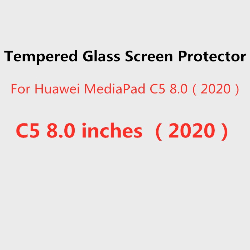 Temperato Protezione Dello Schermo di Vetro per Huawei MediaPad M6 M5 M3 8.4 pollici tavoletta Pellicola Protettiva per M5 M3 Lite C5 2020 8 pollici: For C5 8.0 2020