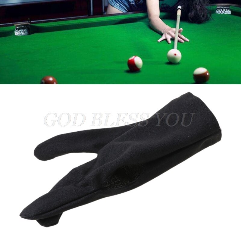 1Pc Zwarte Cue Biljart Pool Shooters 3 Fingers Handschoenen