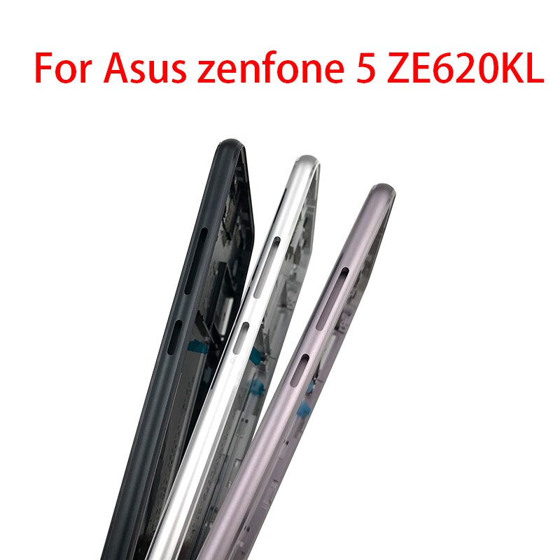 Front Housing Bezel LCD Frame Panel Cover For Asus Zenfone 5 ZE620KL 5Z ZS620KL Back Cover With Camera Glass