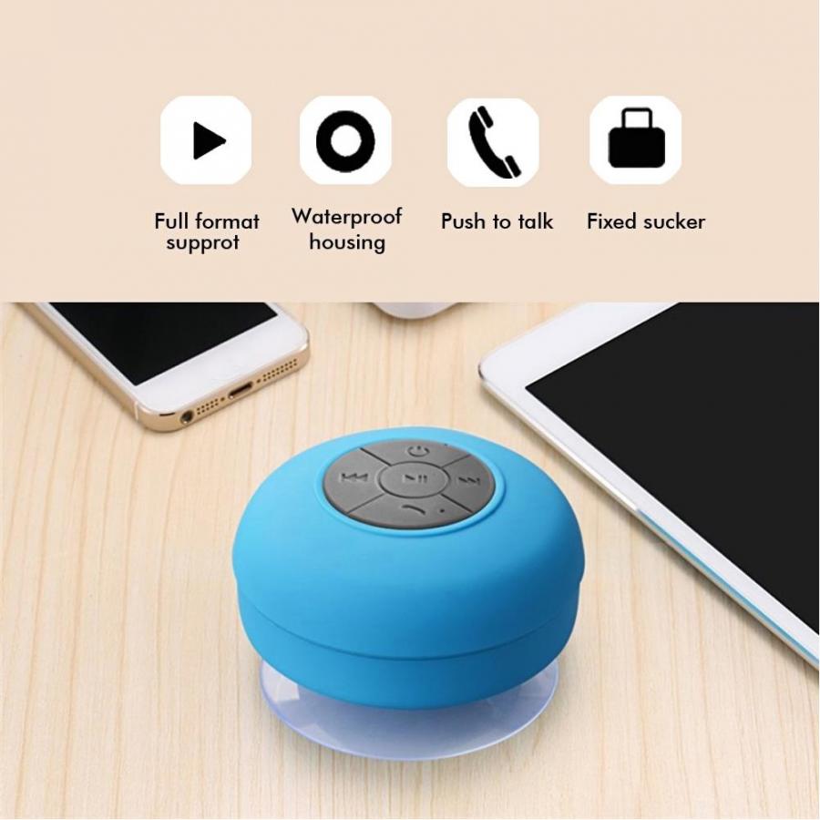 Q9 Bathroom Mini Speaker Waterproof Hands-Free Bluetooth Speaker with Microphone Suction Cup