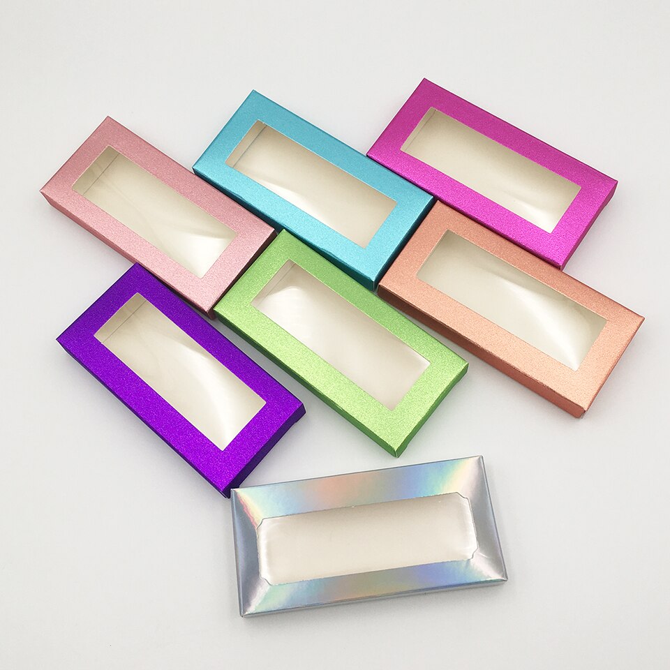 10pcs/lot Lash Packaging Holographic Lash Boxes Packaging Bulk Soft Paper Eyelash Packaging Box Empty Lashes Box
