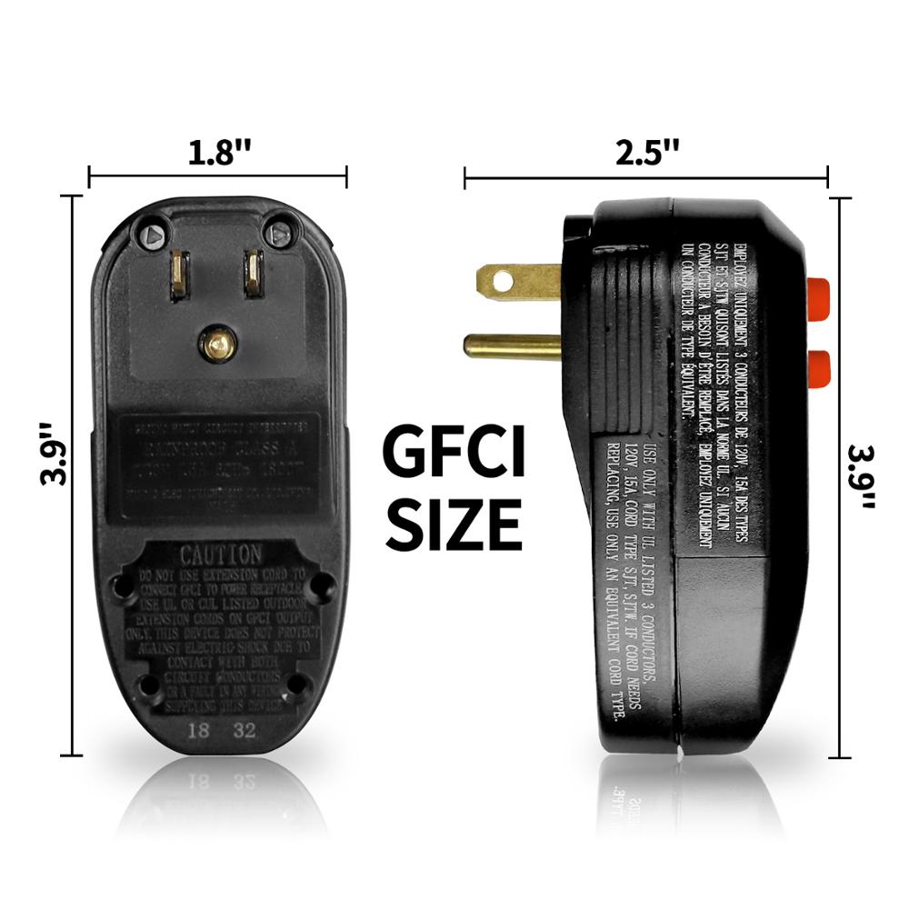 GFCI Replacement Plug Assembly 3-Prongs with Ground Fault Circuit Interrupter Safety RCD Protection for Home Air Conditioner