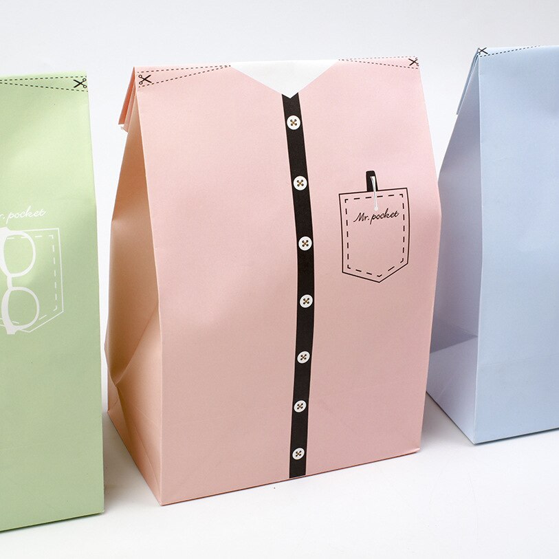 12 sets 4 color paper bag suit theme wedding birthday packaging party Wrap Storage bag