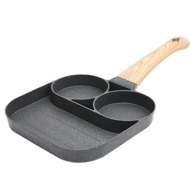 2023 Nuova padella per uova Padelle per pancake antiaderenti 4 tazze Pentole Padella per pancake Padella per uova adatta per fornello a gas Fornello a induzione: Giallo