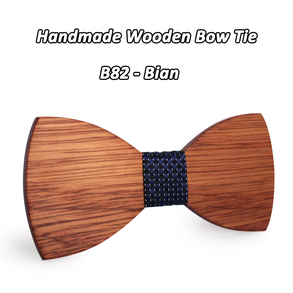 Mahoosive — Nœud papillon en bois, pour homme, accessoire simple, costume, idéal pour mariage, business et occasions formelles: B82