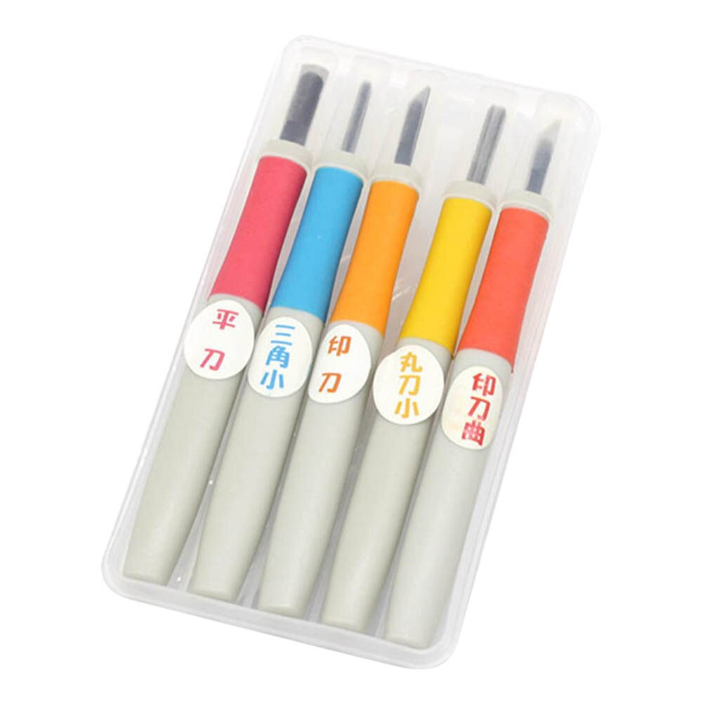 5 PCS/SET Premium Steel Cutter Set Rubber Stamp Engraving Woodworking Carving DIY Art Tools Engraving Accessories