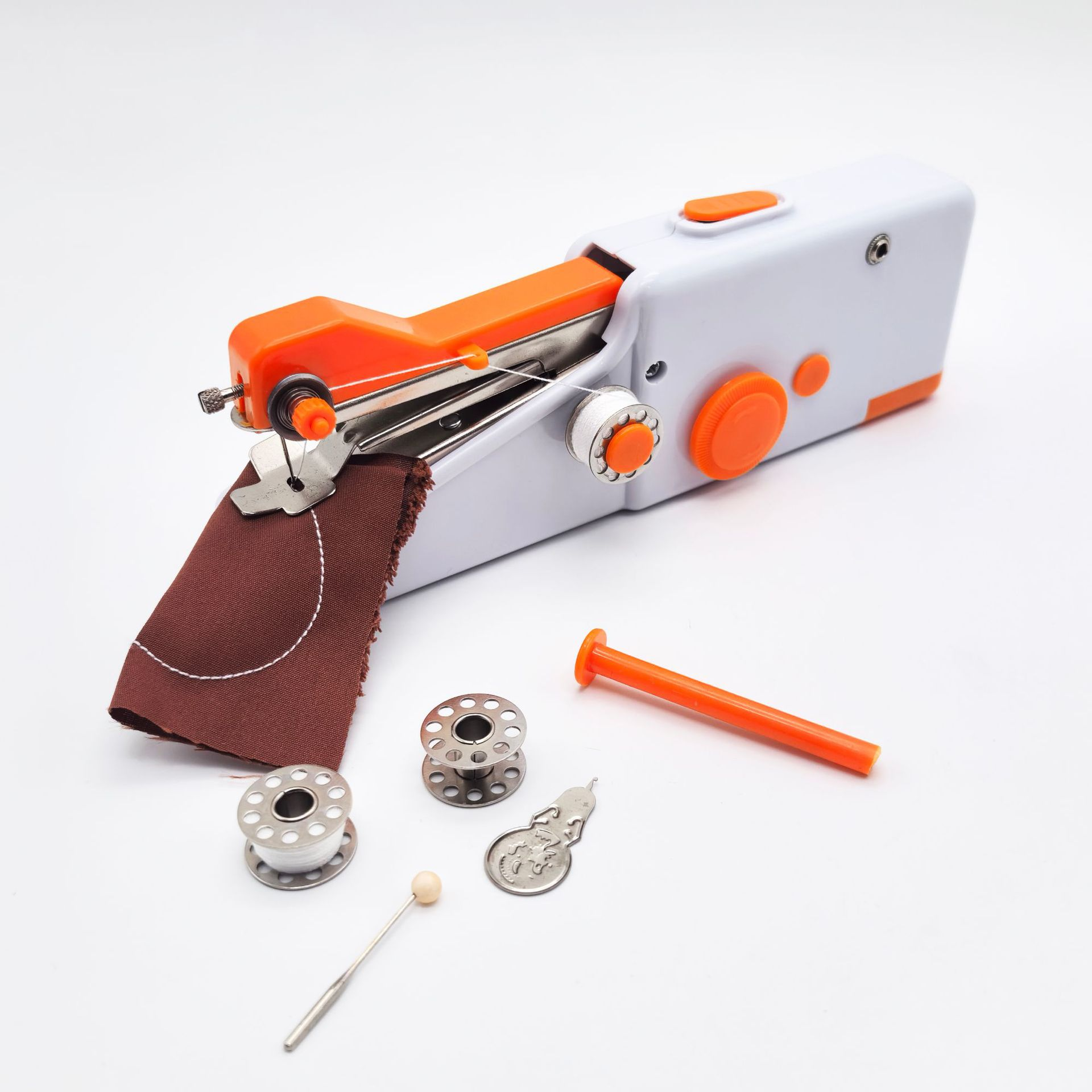 Håndholdt bærbar symaskin / mini elektrisk symaskin / lommesymaskin, egnet for sying, reparasjon og produksjon: Rød