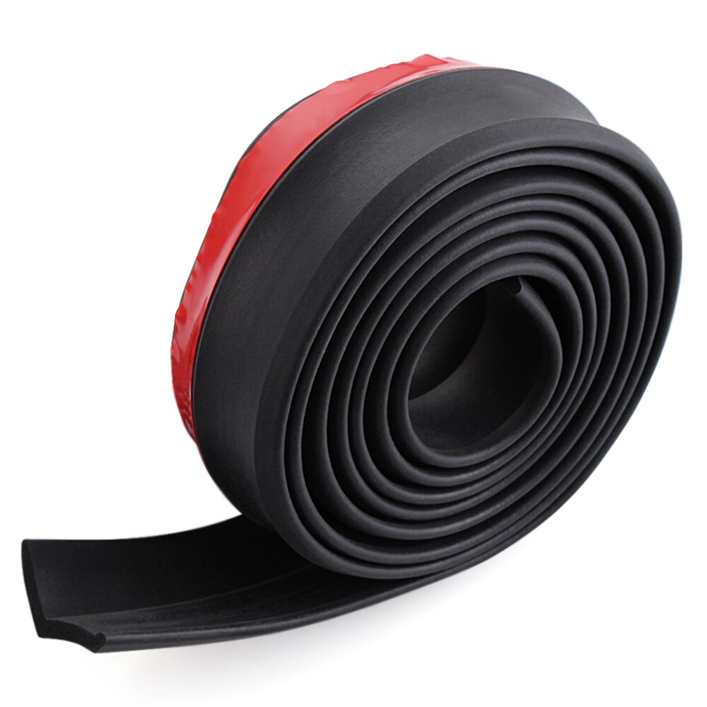 Auto Stylling Rubber Rok Carbon Lip Bumper Decoratie Voor Peugeot RCZ 206 207 208 301 307 308 405 406 407 408: Black