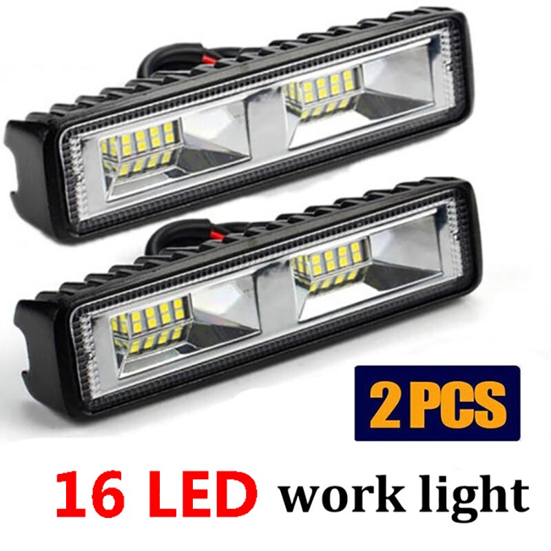 1/2Pcs 24led Retrofit Lamp 6inch LED Flat Work Light Spot Beam Bar Car SUV LED OffRoad Driving Fog Lamps