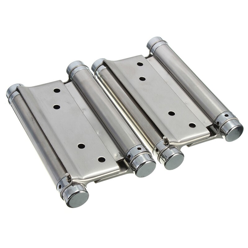1 paar Cafe Saloon Tür Schaukel Selbst Schließen Doppel Aktion Frühling Scharnier Silber, 3 zoll/76mm