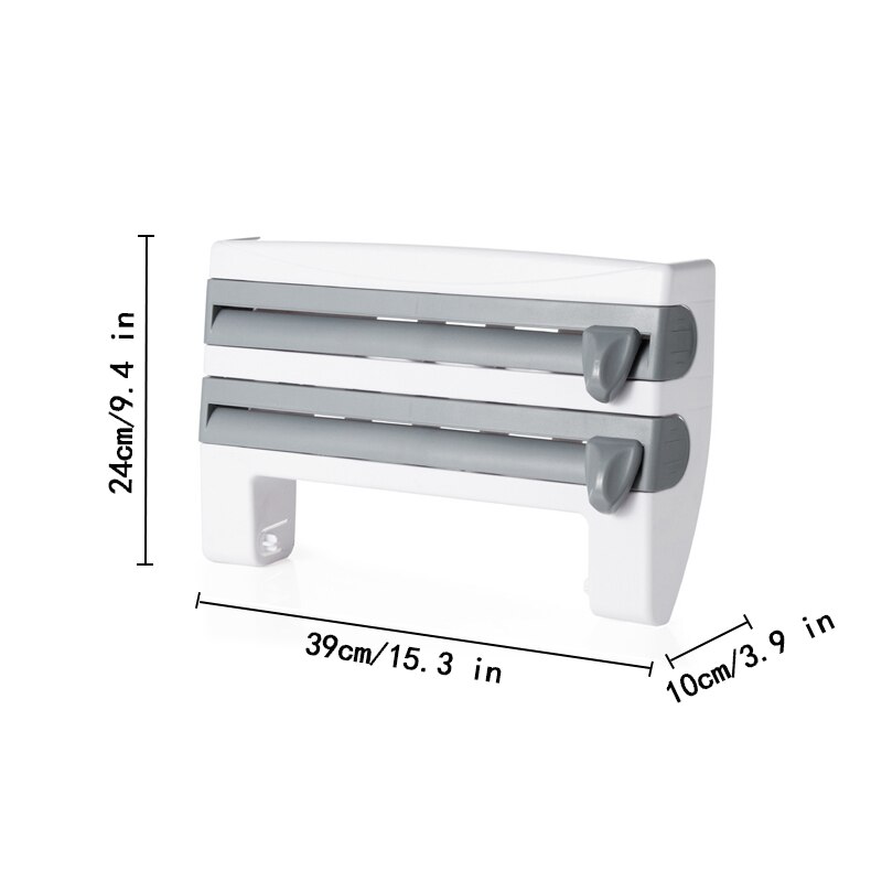 Kitchen paper holder aluminum foil cutter dispenser cutting plastic wrap kitchen storage rack shelf wall-mounted bracket