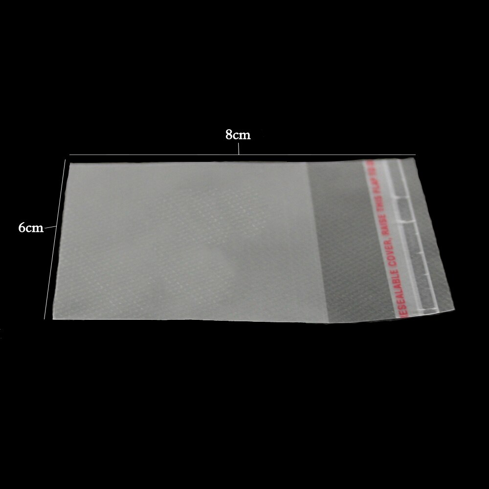 200pcs 6*8cm Clear Mini Small plastic bags for jewelry Self Adhesive Seal OPP Package bag PDC02-02